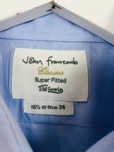 Load image into Gallery viewer, John Francomb T.M.Lewin Men’s Fitted Shirt | 16.5 42-91 36 | Blue