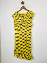Load image into Gallery viewer, Lindy Bop Women's Polka Dot Ruched Sheath Dress | UK12 | Yellow