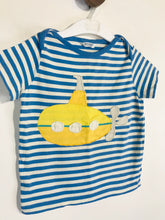 Load image into Gallery viewer, Boden Kid's Striped T-Shirt | 12-18 Months | Blue
