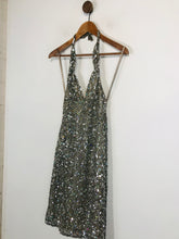 Load image into Gallery viewer, Scala Women's Embroidered Halter Neck Mini Dress NWT | UK8 | Grey