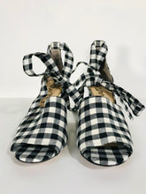 Load image into Gallery viewer, Sam Edelman Women's Check Court Heels | US9.5 UK7.5 | Black