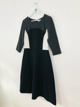 Load image into Gallery viewer, Boden Women’s Quilted Panel A-Line Dress | UK14 | Grey Black