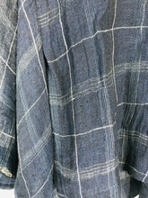 Load image into Gallery viewer, Crea Concept Women's Linen Check Button-Up Shirt | EU38 UK10 | Blue