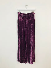 Load image into Gallery viewer, Boden Women’s Velvet Wide Leg Trousers | UK10 | Purple