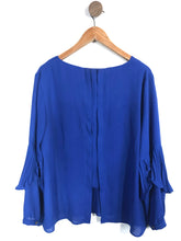 Load image into Gallery viewer, Biba Women's Sheer V-Neck Blouse | UK18 | Blue