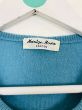 Load image into Gallery viewer, Marilyn Moore Women’s 100% Cashmere Floral Cardigan | UK14 | Blue White