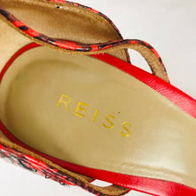 Load image into Gallery viewer, Reiss Womens Heeled Sandals | EU40 UK7 | Red Snakeskin