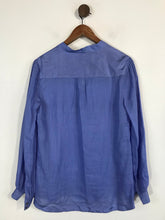 Load image into Gallery viewer, Jigsaw Women's Silk Long Sleeve Button-Up Shirt | UK12 | Blue