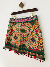 Load image into Gallery viewer, Mango Women's Boho,Embroidered Pom-Pom Mini Skirt | UK10 | Multicolour