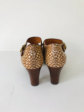 Load image into Gallery viewer, Chie Mihara Women’s Patterned Strappy Heel Sandals | 40 UK7 | Brown