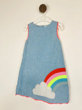 Load image into Gallery viewer, Boden Kid's Striped Rainbow Print A-Line Dress | 2-3 Years | Blue