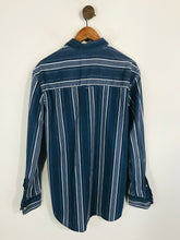 Load image into Gallery viewer, Zara Men's Cotton Striped Button-Up Shirt | L | Blue