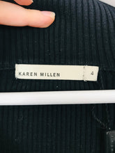 Load image into Gallery viewer, Karen Millen Women’s Cropped Zip Knit Cardigan | 4 UK8 | Black