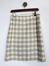 Load image into Gallery viewer, St. John Women's Tweed Check Gingham Pencil Skirt | M UK10-12 | Beige