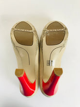 Load image into Gallery viewer, Nine West Women's Heeled Peep Toe Heels | 8W | Beige