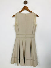 Load image into Gallery viewer, Reiss Women's Mesh Paneled A-Line Dress | UK8 | Beige