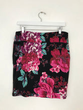 Load image into Gallery viewer, Phase Eight Women’s Floral Print Pleated Mini Skirt | UK12 | Black