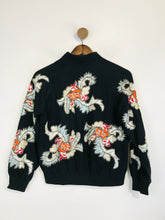 Load image into Gallery viewer, Alice + Olivia Women's Silk Embroidered Bomber Jacket | XS UK6-8 | Black