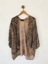 Load image into Gallery viewer, Gabriela Rose Women’s Velvet Leopard Print Cape Shawl Kimono | One Size | Brown