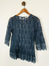 Load image into Gallery viewer, Nougat Women's Floral Lace Blouse | UK10 | Blue