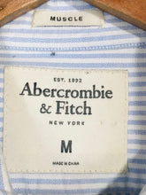 Load image into Gallery viewer, Abercrombie & Fitch Men's Cotton Striped Button-Up Shirt | M | Blue