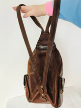 Load image into Gallery viewer, Mancini Leather Cross Body Backpack | Medium | Brown