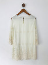 Load image into Gallery viewer, Darling Women's Embroidered Pearl Shift Dress | L | White