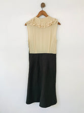 Load image into Gallery viewer, Marc Jacobs Women's Silk Ruffle Button-Up A-Line Dress | 8 UK10 | Brown