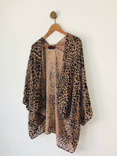 Load image into Gallery viewer, Gabriela Rose Women’s Velvet Leopard Print Cape Shawl Kimono | One Size | Brown
