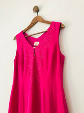 Load image into Gallery viewer, Country Casuals Women's Silk Embroidered Maxi Dress NWT | UK12 | Pink