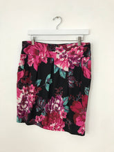 Load image into Gallery viewer, Phase Eight Women’s Floral Print Pleated Mini Skirt | UK12 | Black