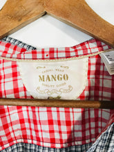 Load image into Gallery viewer, Mango Women's Cotton Check Gingham Button-Up Shirt | L UK14 | Black