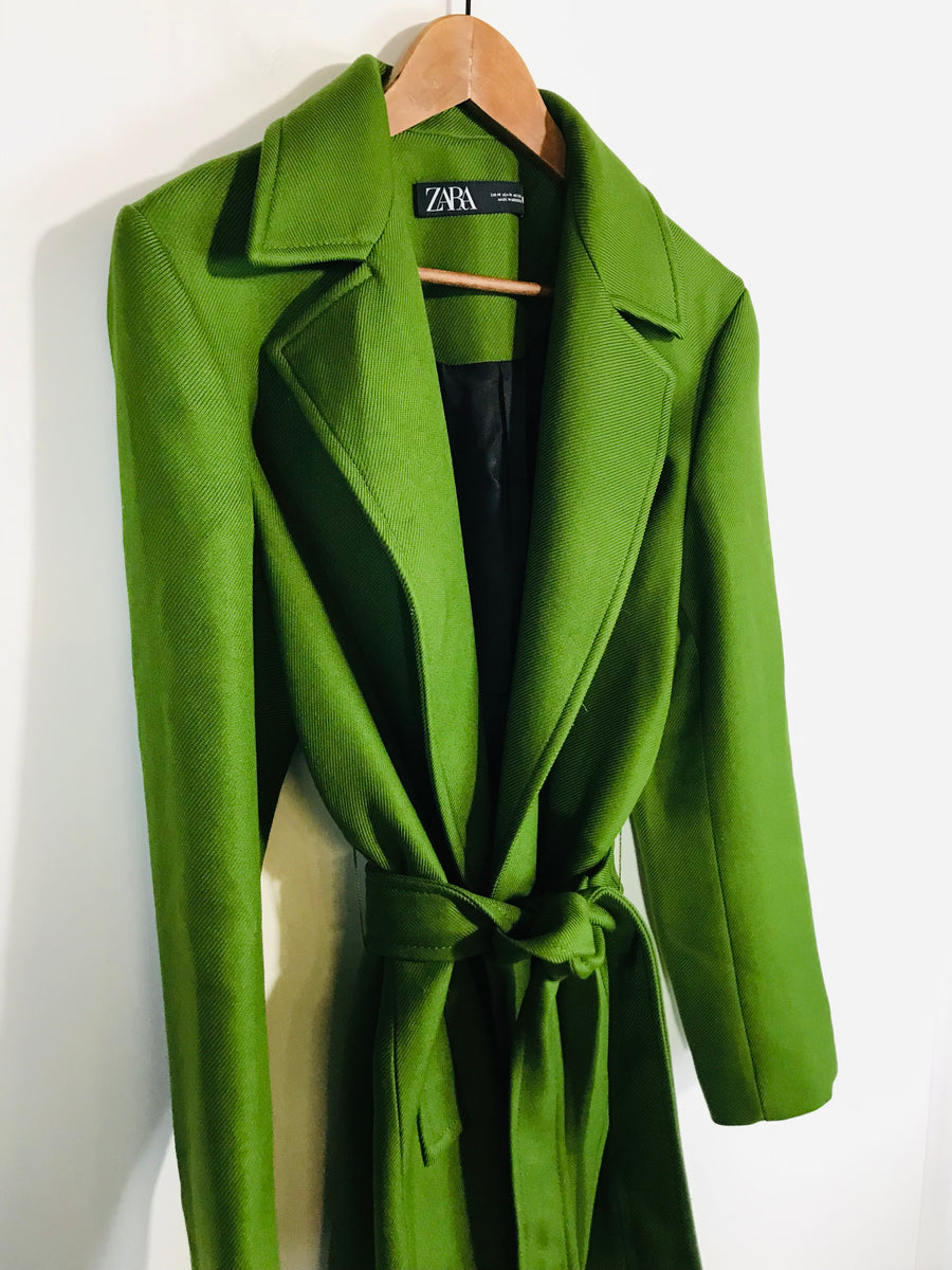 Zara Women's Peacoat Coat M UK10-12 Green