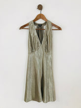 Load image into Gallery viewer, Kate Moss Topshop Women's Deep V-Neck Mini Dress | UK8 | Beige