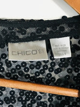 Load image into Gallery viewer, Chico’s Women's Crop Sequin Cardigan | Size 0 UK8-10 | Black