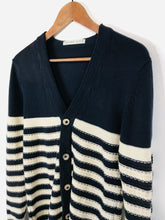 Load image into Gallery viewer, Zara Man Men's Cotton Striped Cardigan | M | Blue