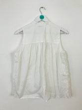 Load image into Gallery viewer, Rosso35 Women’s Floral Lace Sleeveless Blouse Shirt | 46 UK16-18 | White