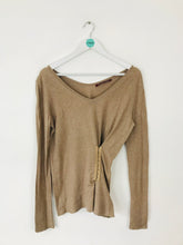 Load image into Gallery viewer, Comptoir Des Cotonniers Women’s Hook and Eye Corset Draped Jumper | XL | Brown