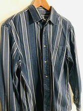 Load image into Gallery viewer, Zara Men's Cotton Striped Button-Up Shirt | L | Blue