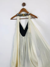 Load image into Gallery viewer, Meghan Women's Embroidered Pleated Midi Dress NWT | US2 UK6 | Beige