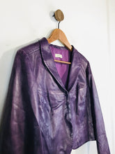 Load image into Gallery viewer, Jensen Women's Leather Crop Jacket | M UK10-12 | Purple