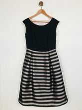 Load image into Gallery viewer, Monsoon Women's Striped A-Line Dress | UK12 | Black
