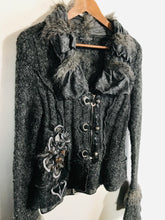 Load image into Gallery viewer, Juju & Christine Women's Boho Embroidered Cardigan | L UK14 | Grey