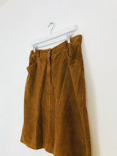 Load image into Gallery viewer, Mikko Women’s Suede Leather Pencil Skirt | 42 UK14 | Brown