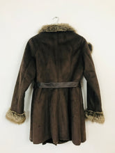 Load image into Gallery viewer, Rino & Pelle Women’s Faux Fur Suede Coat | UK10-12 | Brown