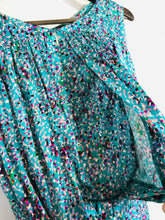 Load image into Gallery viewer, Saloni Women's Cowl Neck Pleated Sheath Dress | UK16 | Multicoloured