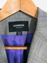 Load image into Gallery viewer, Express Women's Wool Check Gingham Blazer Jacket | UK6 | Grey