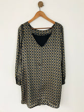 Load image into Gallery viewer, Ottod’Ame Women’s Long Sleeve Shift Dress | UK8 | Blue Brown