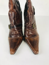Load image into Gallery viewer, River Island Women's Leather Heeled Boots | UK4 | Brown