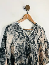 Load image into Gallery viewer, Zara Women's Snakeskin V-Neck T-Shirt | M UK10-12 | Grey